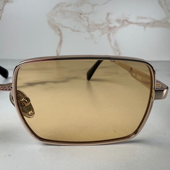 QUAY DND Sunglasses Gold Metal Frame Sunflower Lens 55-20-145 100% UV Protection - Picture 8 of 11